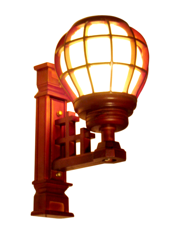 Đèn cột gỗ cầu gỗ